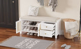 TREXM Shoe Storage Bench, Vintage Shoe Bench with Storage and Cushion, Shoe Bench with Drawers and N715P245263K