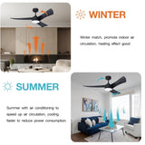 52" Smart Ceiling Fans with Lights and Remote, Quiet Reversible DC Motor and changing& Dimmable LED 32794162