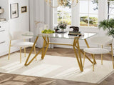 47.3-inch rectangular glass dining suitable for 1-6 people, modern style home kitchen dining W1162P306711