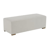 Simple White Long Ottoman, Practical Furniture for Living Room and Bedroom N769P296340W
