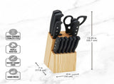 22-Piece Never Needs Sharpening Stainless Steel Knife Set with Tool Set Black 21185504