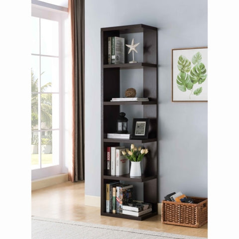 ZUN Display/Storage Cabinet, Open Back Cabinet with 5 Shelves- Red Cocoa B107130809