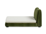 Roman Upholstered Modern Pet Bed, Small to Medium Dog or Cat Olive Green Performance Velvet B2719P448984