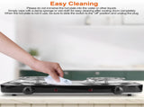 Double Burner Electric Hot Plate, 2000W Fast Heating with 5 Temperature Levels, Portable Stainless 85618233