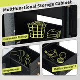36-inch bathroom vanity with two soft close doors, adjustable shelves and three drawers N729P184710B