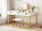 43.5" Home Office Desk with Built-in Charging Station & 3 Drawers Hidden Compartment 78721214