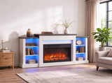 55" Fireplace TV Stand for TVs up to 65", Entertainment Center Console with RGB LED Strips, 6 50593919