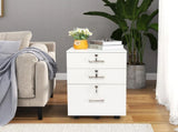 White Wood Grain Density Board Three Drawers Wooden Filing Cabinet 50763248