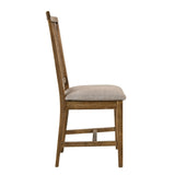 Tan and Weathered Oak Slat Back Side Chairs B062P182731