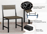 4 PCS Industrial Dining Chairs, 330LBS Capacity Metal Frame Kitchen Side Chairs, Gray 44746164