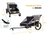 2 in 1 Kids Bike Trailer and Stroller for 1 to 2 Children, Jogging Function, Foldable Compact W1364P417578