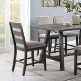 Set of 2 Counter Height Chairs With Upholstered Cushion, Grey B016P222637