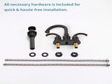 Oil Rubbed Bronze Bathroom Faucet with 2-Handle and 360 Degree Rotating Spout, Crescent Moon Style 81054067