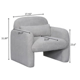 Stylish and Minimalist Teddy Fleece Single Sofa Chair with Arms and Pillow, Armchair, Accent Chair W1716P196466