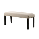 ZUN Biony Fabric Dining Bench with Nailhead Trim, Tan T2574P164612