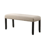 ZUN Biony Fabric Dining Bench with Nailhead Trim, Tan T2574P164612