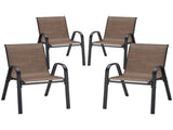 Stackable Outdoor Dining Chairs Set of 4, Textilene Patio Chairs with Powder-Coated Metal Frame, T3623P505166