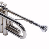 Nickelplated Drop B Adjustable Trumpet Gloves Set Silver 67559321