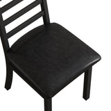 Metal Dining Chairs Set of 4, Steel Legs and PU Leather Seats, High Back Armless Dining Chairs, for W757P232711