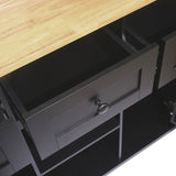 Kitchen Cart with Rubber wood Drop-Leaf Countertop ,Cabinet door internal storage racks,Kitchen WF298028AAB