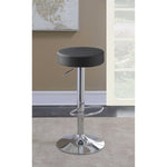 ZUN Black and Chrome Adjustable Hydraulic Bar Stool B062P149094