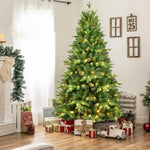 ZUN 7FT PE And PVC Christmas Tree with Lights, Unique Christmas Tree Prelit with 1692 Branch Tips,450 W1773P199081