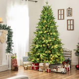 ZUN PE/PVC Mixed Automatic Christmas Tree With Lights Xmas Decoration Light Up Holiday Season 15678338