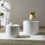 Nested table set 2 pieces, MDF coffee table set Living room/lounge area, White W2085P185151