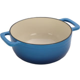 Cast iron 6QT cooking pot - Gradient blue - Includes two silicone gloves - Enamel pot 85024210