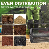 24 inch Compost Spreader for Lawn, Garden Peat Moss Roller with Double Side Latches, Powder Coated 66375361