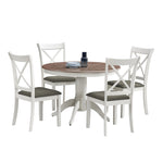 ZUN (1 Table with 4 Chairs)Wooden Dining Table Set for 4 Persons, Modern Design Round Kitchen Table with W2582P188372