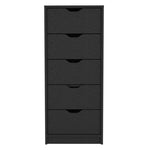 ZUN Basilea 5 Drawers Tall Dresser, Pull Out System -Black B20092124