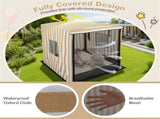 Brown Kids Wooden Sandbox with Waterproof Canopy, Built-in Seats & Storage 61201744