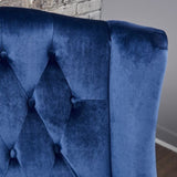 High-Back Velvet Club Chair, Upholstered Wingback Chair, Navy Blue 55038.00NVLTNBL