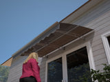 79" x 34" Window Awnings Door Entrance Canopy, Aluminum Alloy Bracket, 0.137 Inch Thick Crystal W2205P180075