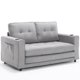 3-in-1 Upholstered Futon Sofa Convertible Sofa bed,Foldable Tufted Loveseat with W2325P183182