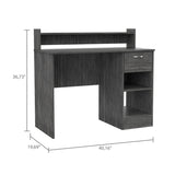 Manaos Writing Computer Desk , Multiple Shelves, One Drawer B070P188824