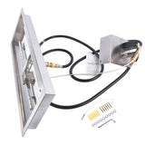 24 x 8-inch Fire Pit Pan Stainless Steel Fire Pit Burner Kit Rectangular Indoor or Outdoor 28311082