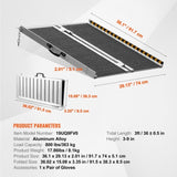 Portable Wheelchair Ramp, 3 ft 800 lbs Capacity, Non-Slip Aluminum Folding Threshold Ramp, Foldable T3342P362999
