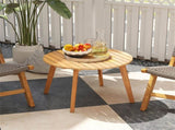 24.5" x 24.5" x 16" Premium Acacia Wood Round Side Table, 165 LBS Weight Capacity Outdoor End Table 36373582