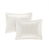 3 Piece Tufted Cotton Chenille Bedspread Set Off-White Full/Queen B035129061