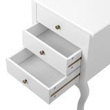 European Bedside Table-Three Pumps White 54506624