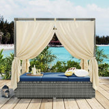 ZUN Adjustable Sun Bed With Curtain,High Comfort,With 3 Colors 27294957