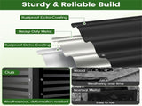 44" Elevated Raised Garden Bed with Drainage Holes, 32" Ergonomic Height Metal Planter - Black 63877749
