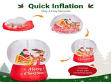 6FT Christmas Inflatable Snow Globe with Reindeer Pulling Santa, Snowfall-Style Design, 5 LED 37392157