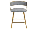 SET OF 2,26'' Counter height bar stools Corduroy kitchen island counter bar stool with back,golden 23451115