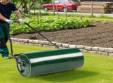 24in Heavy Duty Steel Lawn Roller, Garden Roller Can Be Filled with Water or Sand, Hand Roller with 19956568
