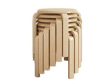 Stackable Bentwood Stool Set of 6, 18" Round Stacking Backless Nesting Stools, Anti-Slip Felt W3101P480684