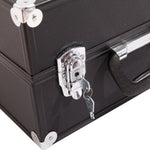 ZUN SM-2083 Aluminum Alloy Makeup Train Case Jewelry Box Organizer Black 14313615