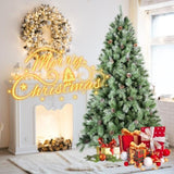 Artificial 6ft Green Christmas Tree with 988PVC/Hard Needle Mixed Branch Tips, 300L warm white led, 92279210